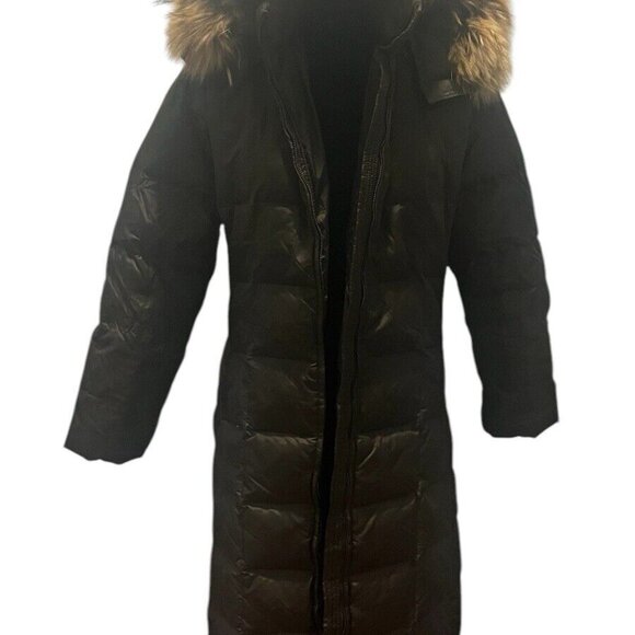 Andrew Marc long puffer coat Brown Goose down filled Small - Picture 4 of 10